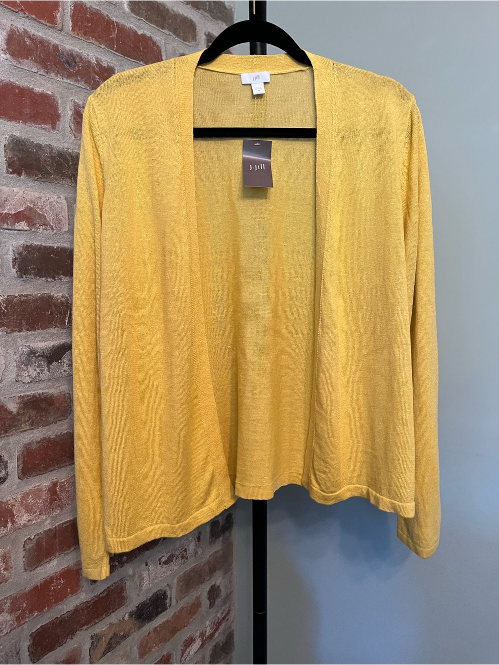 J.Jill daisy bright yellow open front cardigan NWT | size medium